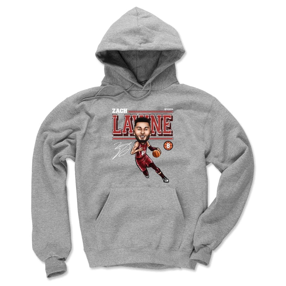 Zach LaVine Chicago Bulls 500 Level NBA Cartoon Hoodie Jumper - Grey