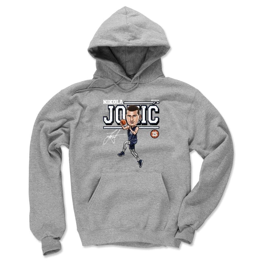Nikola Jokic Denver Nuggets 500 Level NBA Cartoon Hoodie Jumper - Grey