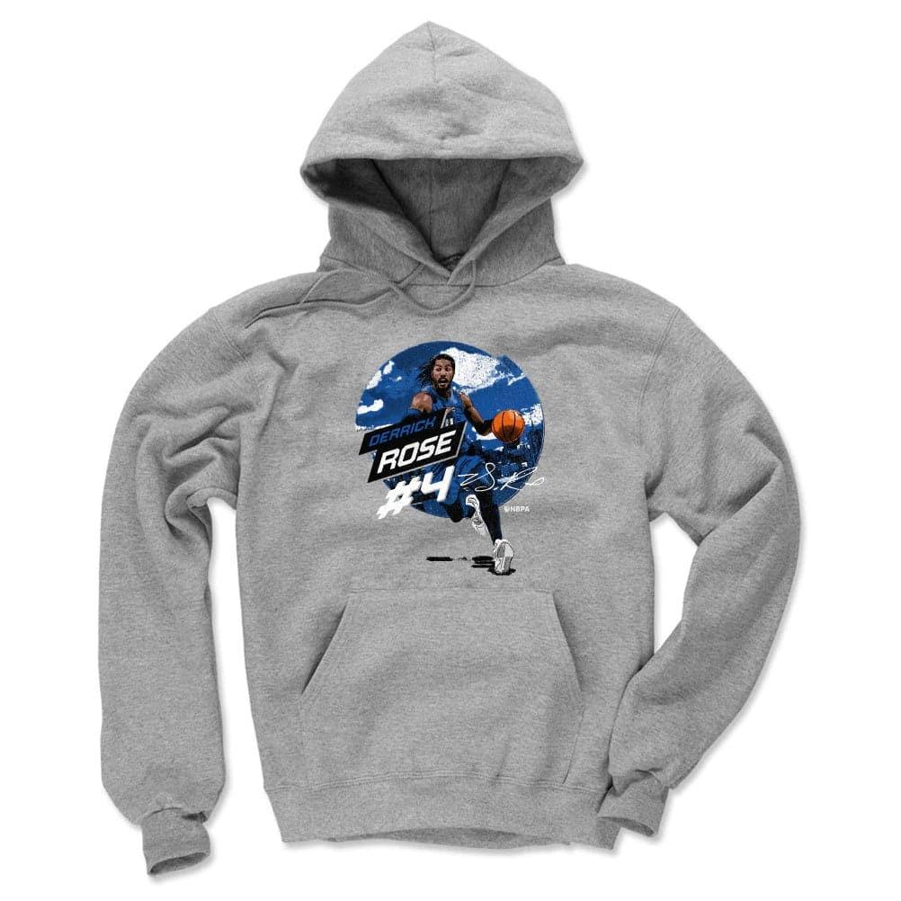 Derrick Rose New York Knicks 500 Level NBA Emblem Hoodie Jumper - Grey