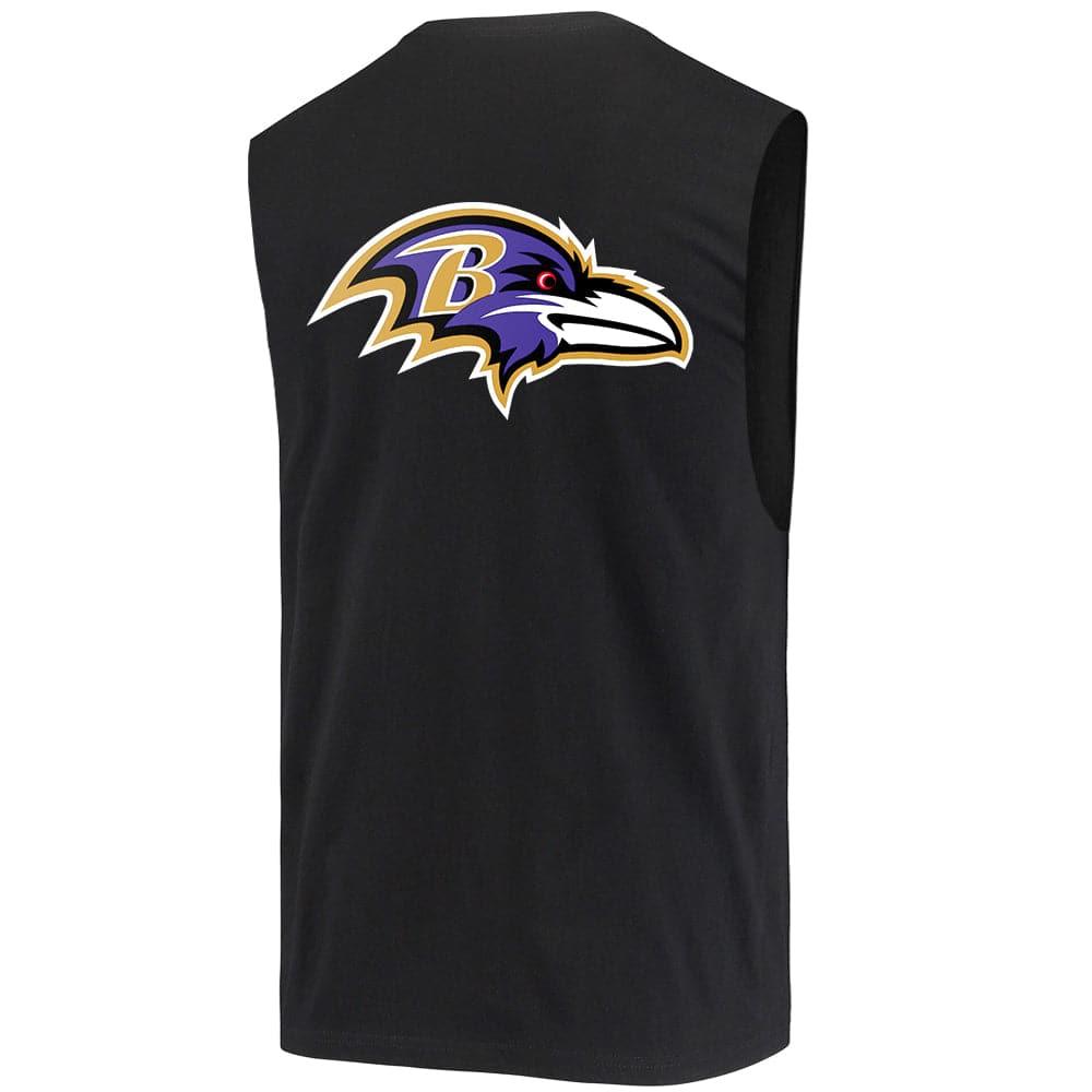 Baltimore Ravens Mitchell & Ness NFL Retro Repeat Muscle T-Shirt - Black