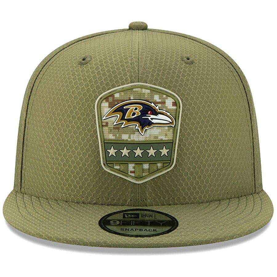 Baltimore Ravens New Era NFL 2019 Salute To Service 9FIFTY Snapback Hat - Army