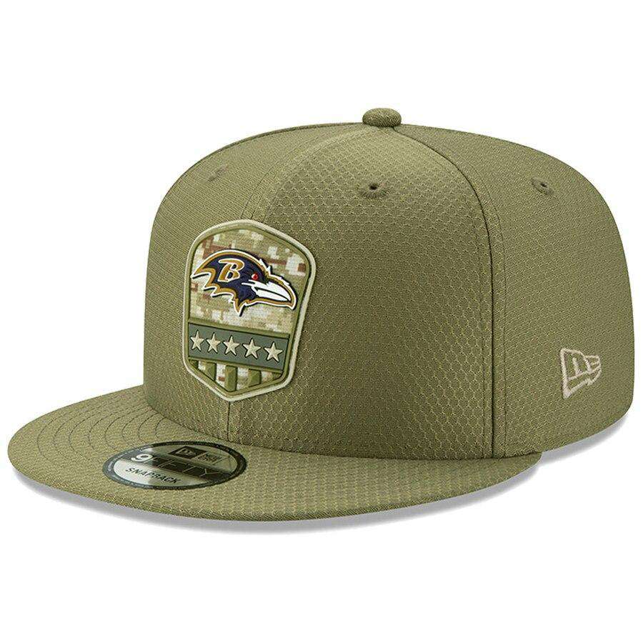 Baltimore Ravens New Era NFL 2019 Salute To Service 9FIFTY Snapback Hat - Army