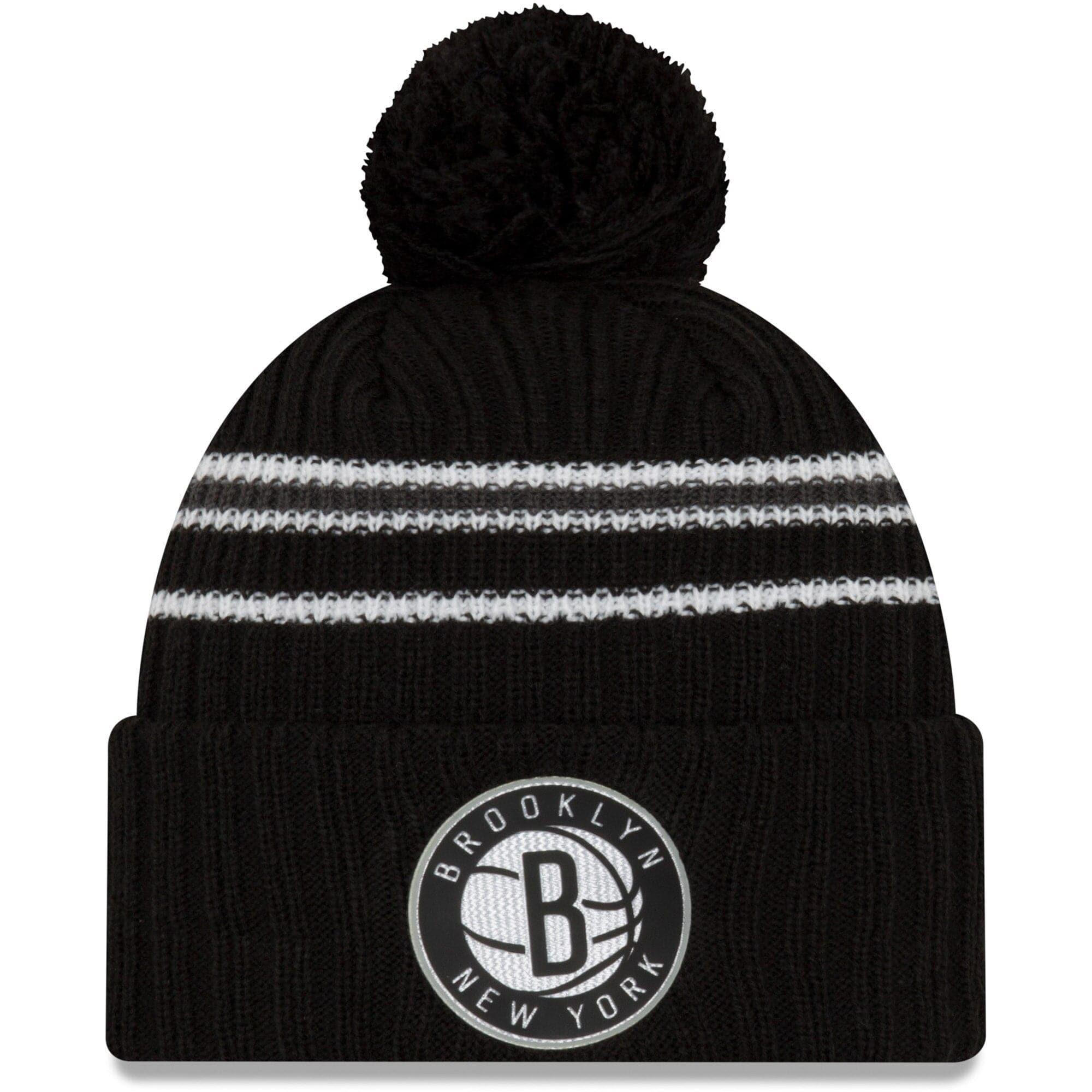 Brooklyn Nets New Era NBA 2020 Back Half Knit Beanie - Black