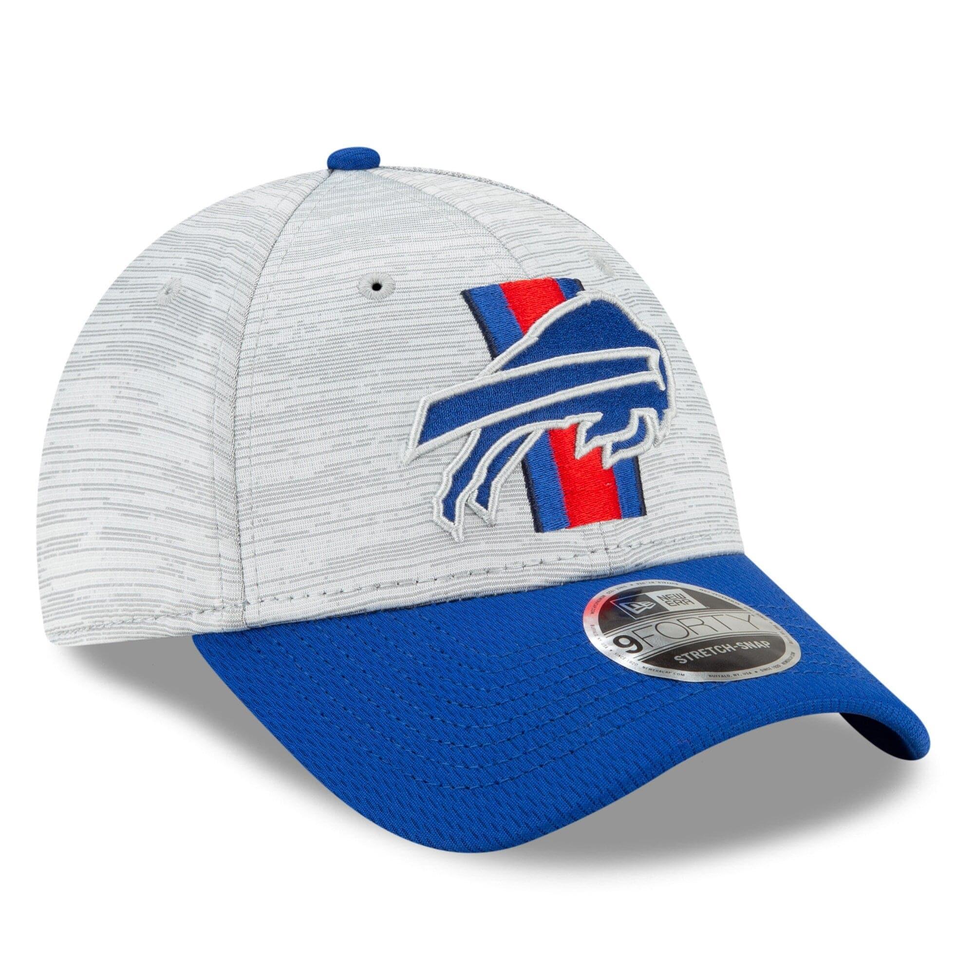Buffalo Bills New Era NFL 2021 Training Camp 9FORTY Curve Stretch Snapback Hat - Grey