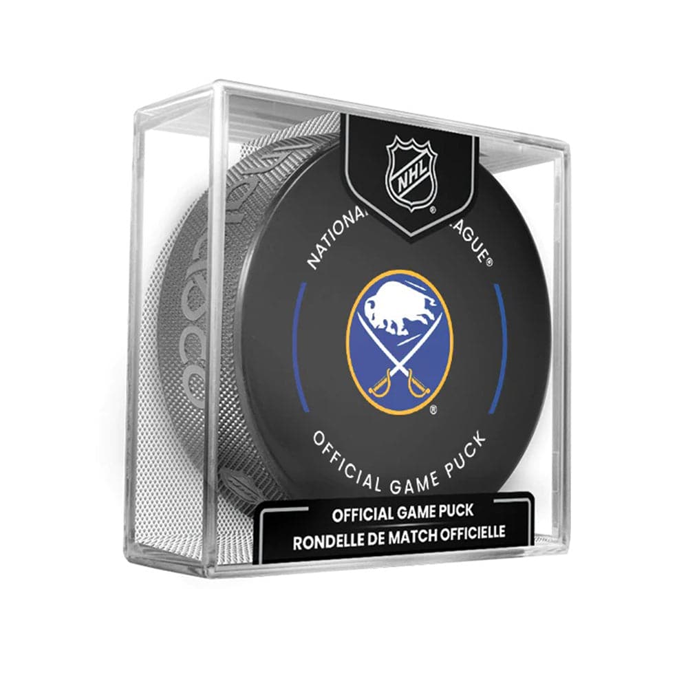 Buffalo Sabres Inglasco NHL Official Team Hockey Puck In Cube