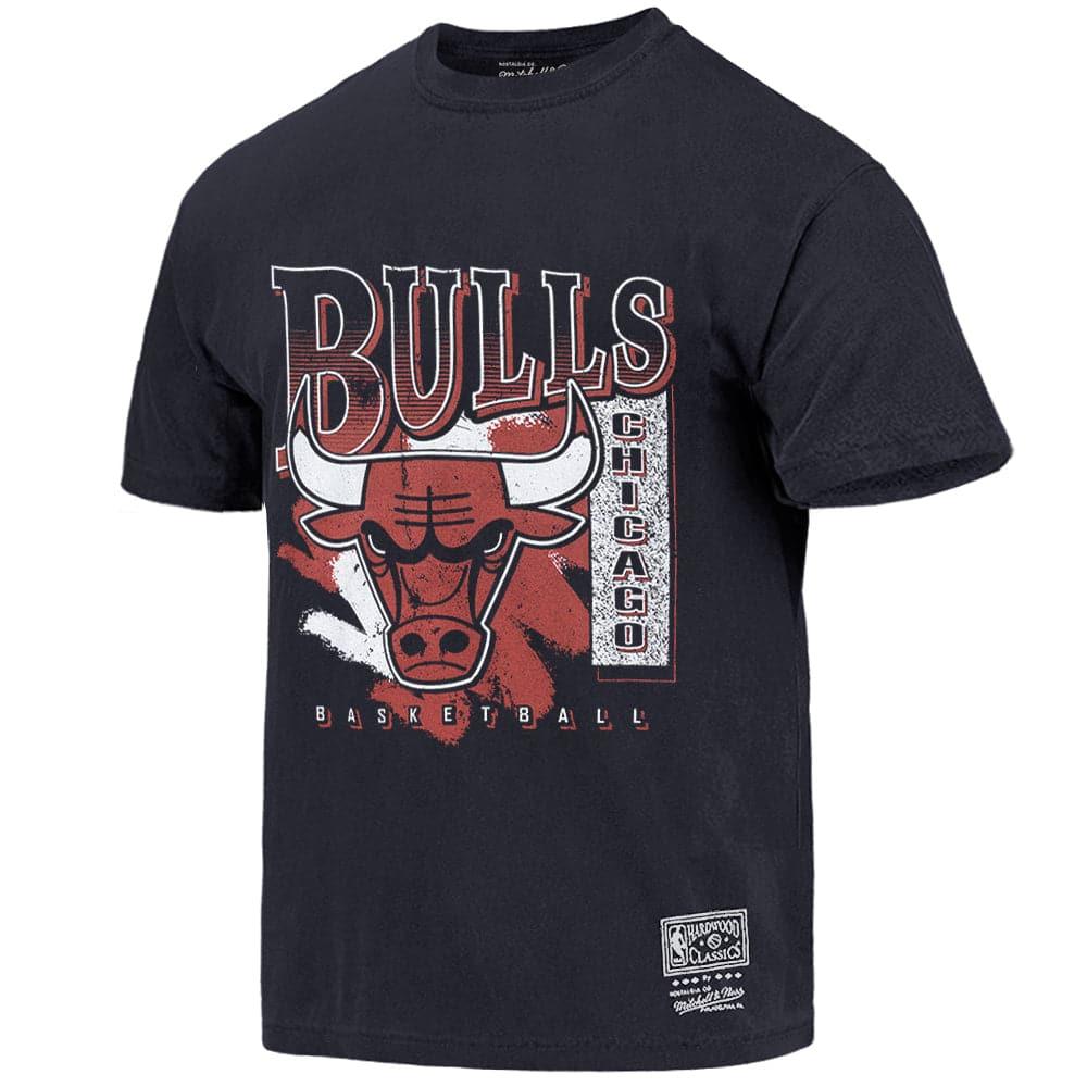 Chicago Bulls Mitchell & Ness NBA Brush Off Vintage T-Shirt - Faded Black