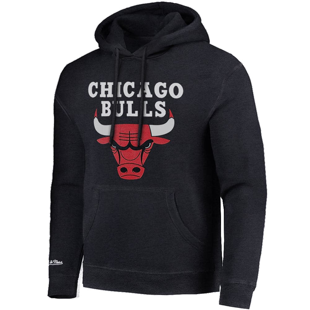 Chicago Bulls Mitchell & Ness NBA HWC Logo Vintage Hoodie Jumper - Faded Black