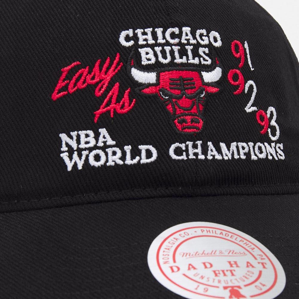 Chicago Bulls Mitchell & Ness NBA Easy As Champs Strapback Dad Hat - Black