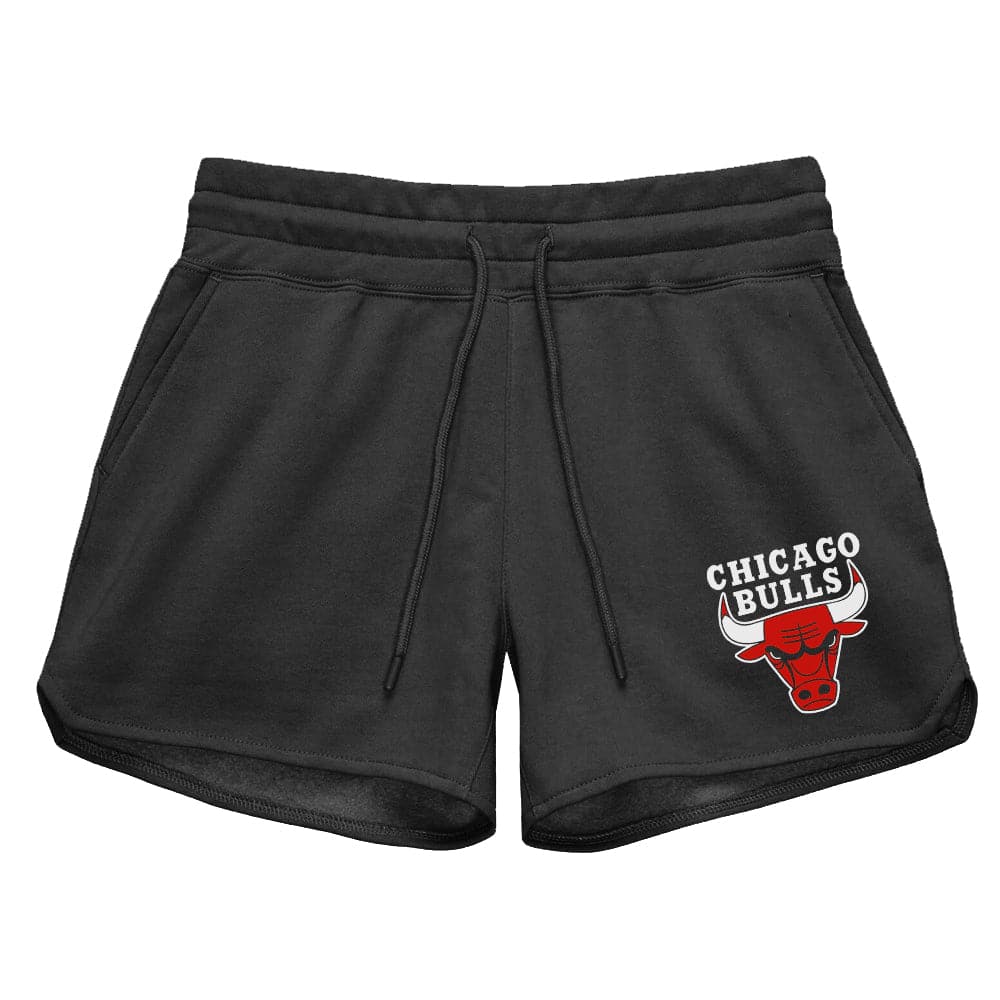 Womens Chicago Bulls Mitchell & Ness NBA Team Courtney Short Shorts - Faded Black