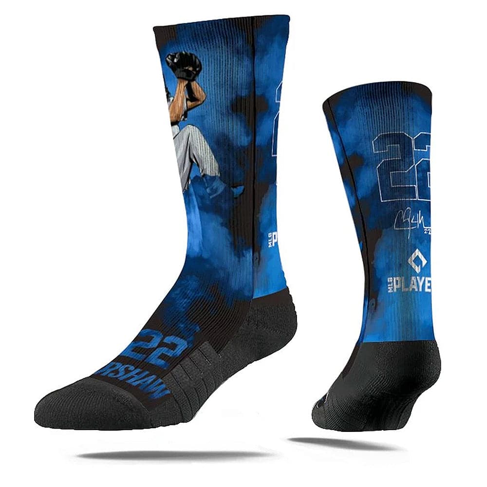 Clayton Kershaw Los Angeles Dodgers Strideline MLB Fog Classic Crew Socks - Black