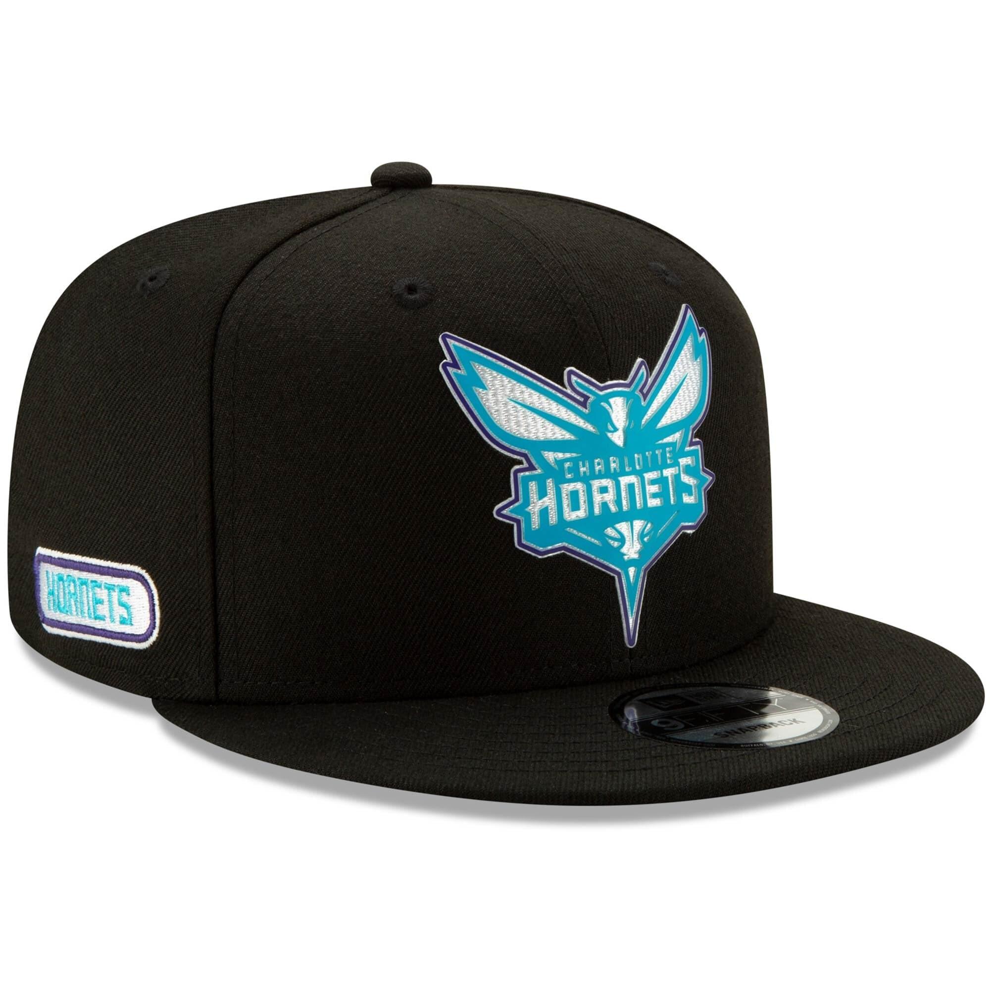 Charlotte Hornets New Era NBA 2020 Back Half 9FIFTY Snapback Hat - Black
