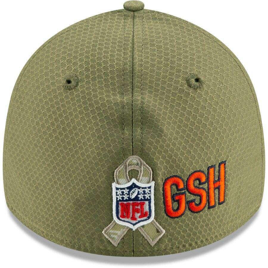 Chicago Bears New Era NFL 2019 Salute To Service 39THIRTY Stretch-Fit Curve Hat - Army