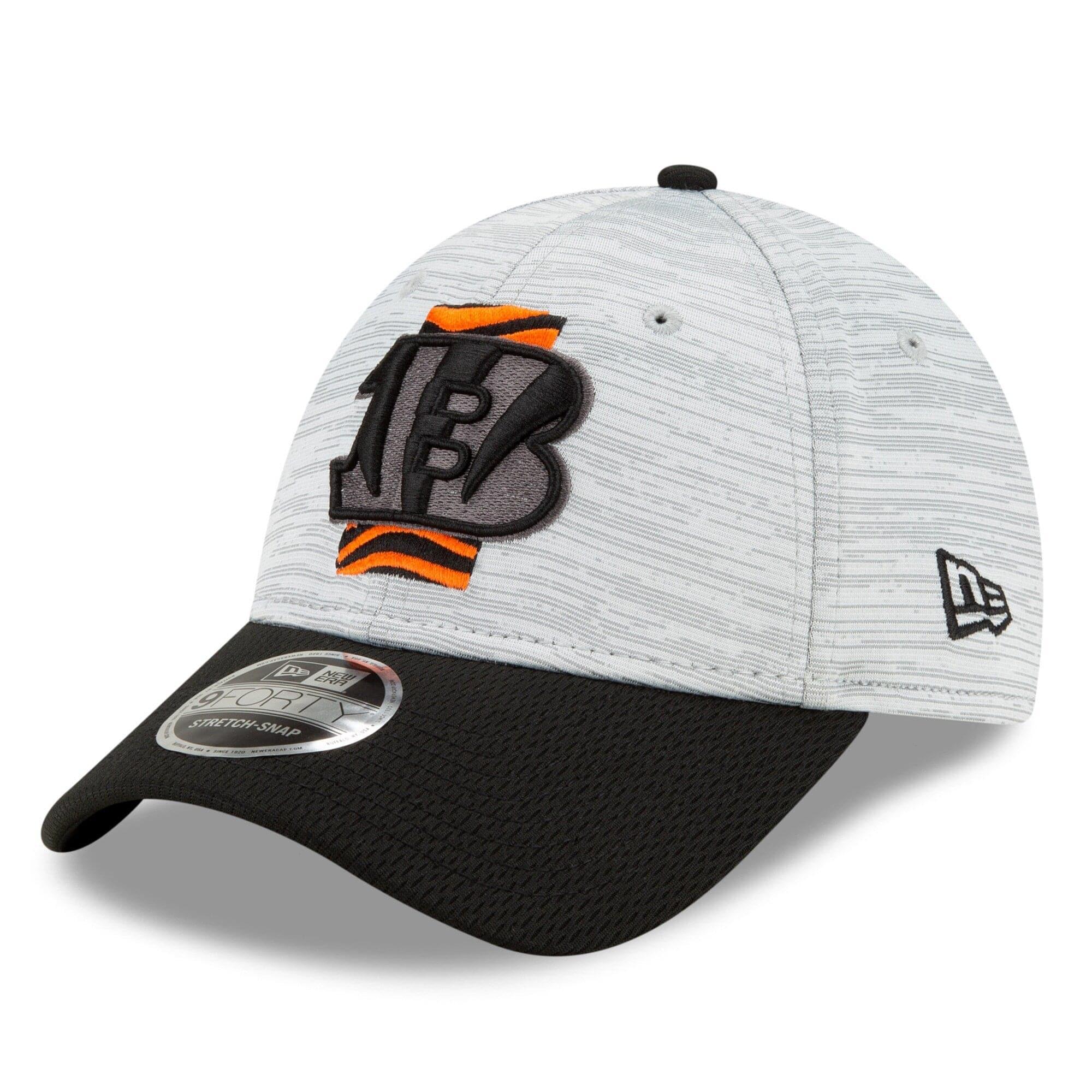 Cincinnati Bengals New Era NFL 2021 Training Camp 9FORTY Curve Stretch Snapback Hat - Grey