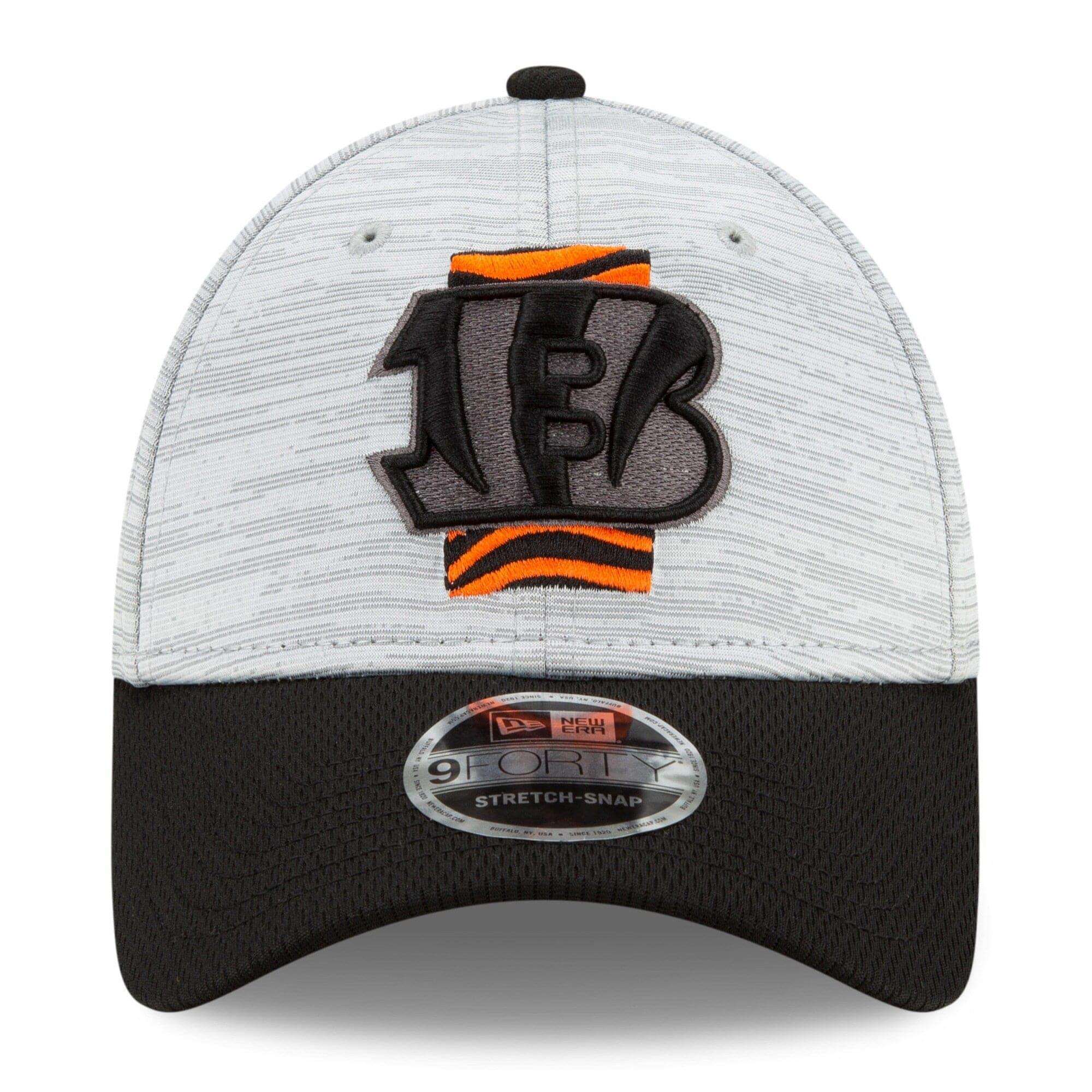 Cincinnati Bengals New Era NFL 2021 Training Camp 9FORTY Curve Stretch Snapback Hat - Grey