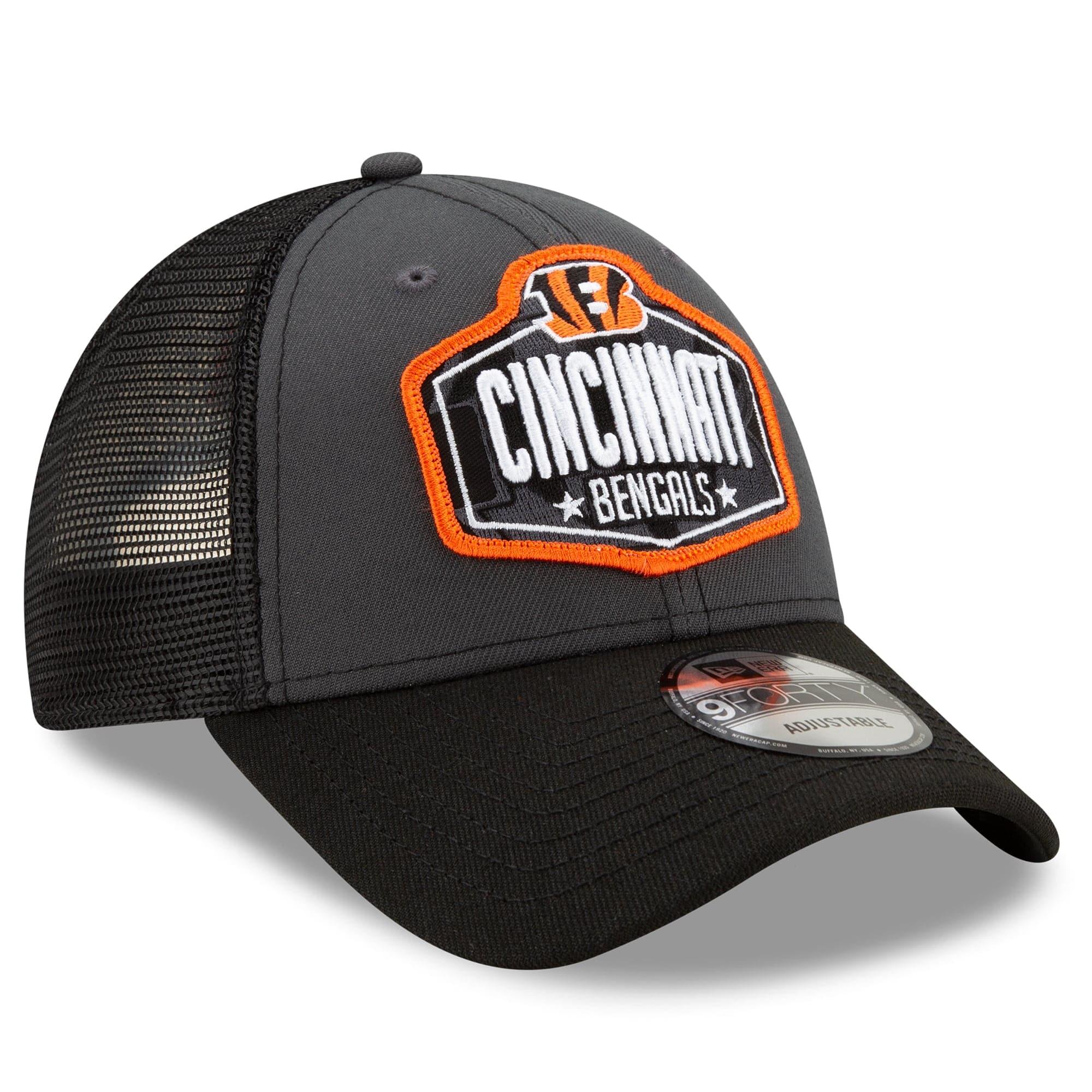 Cincinnati Bengals New Era 2021 NFL Draft 9FORTY Snapback Curve Hat - Graphite