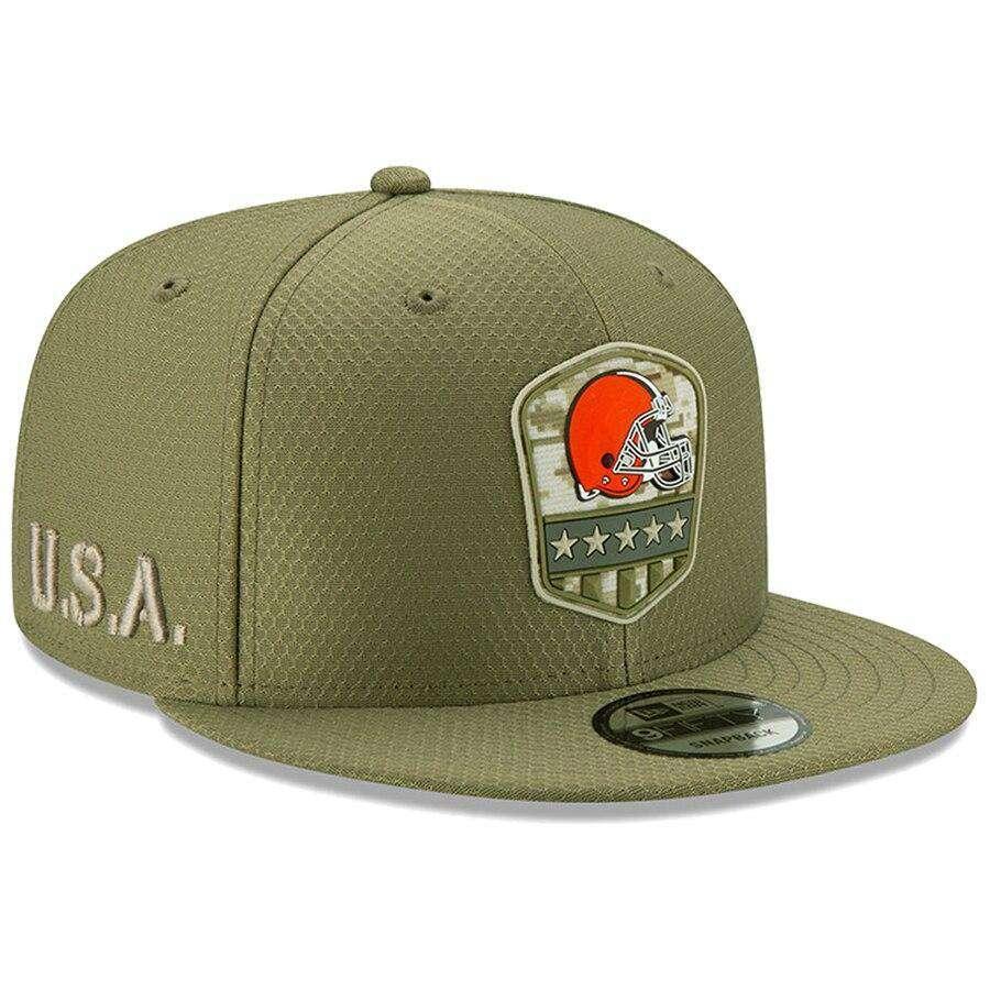 Cleveland Browns New Era NFL 2019 Salute To Service 9FIFTY Snapback Hat - Army