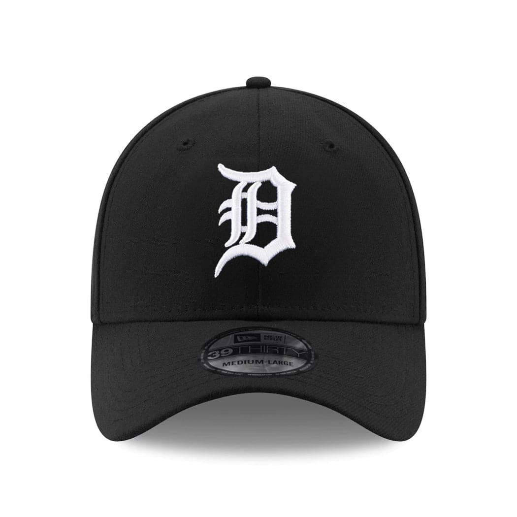 Detroit Tigers New Era MLB Monochrome 39THIRTY Flex Fit Curve Hat - Black