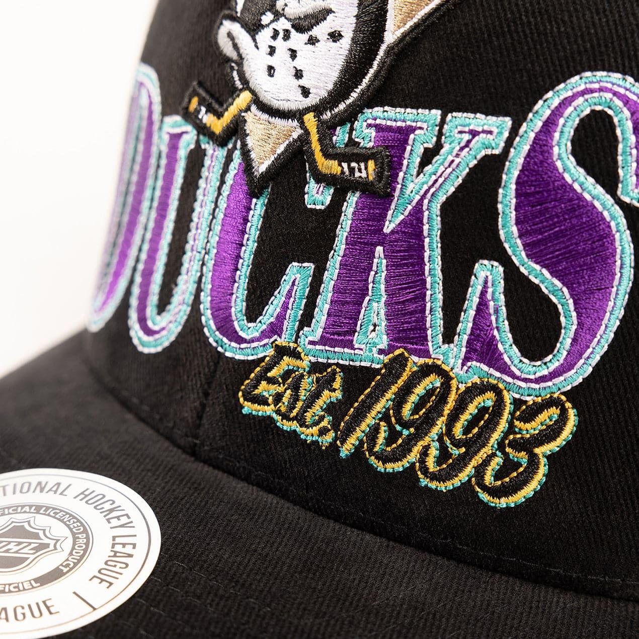 Anaheim Mighty Ducks NHL Wave Pro Crown Snapback Hat - Faded Black