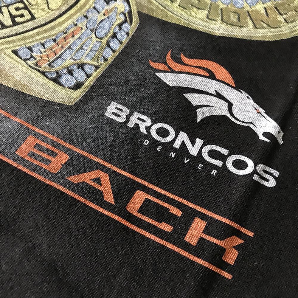 Denver Broncos NFL Champs Rings Vintage T-Shirt - Faded Black