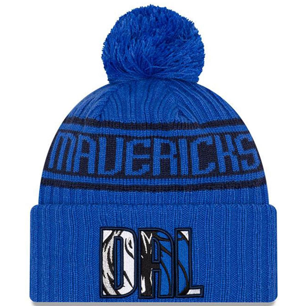 Dallas Mavericks New Era NBA 2021 Draft Pom Knit Beanie - Blue