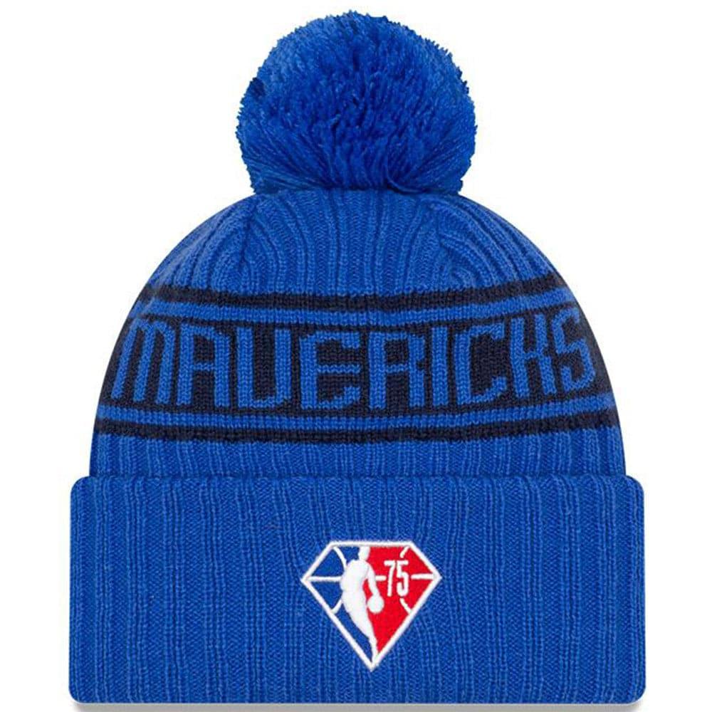 Dallas Mavericks New Era NBA 2021 Draft Pom Knit Beanie - Blue