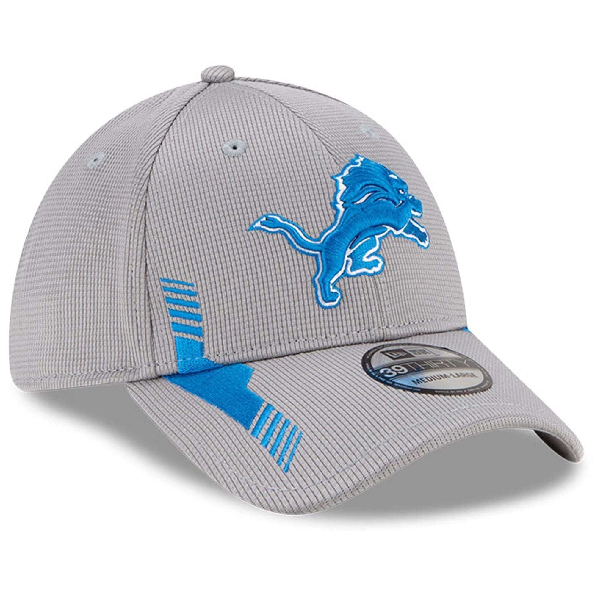 Detroit Lions New Era NFL 2021 Sideline Home 39THIRTY Flex Fit Hat - Grey