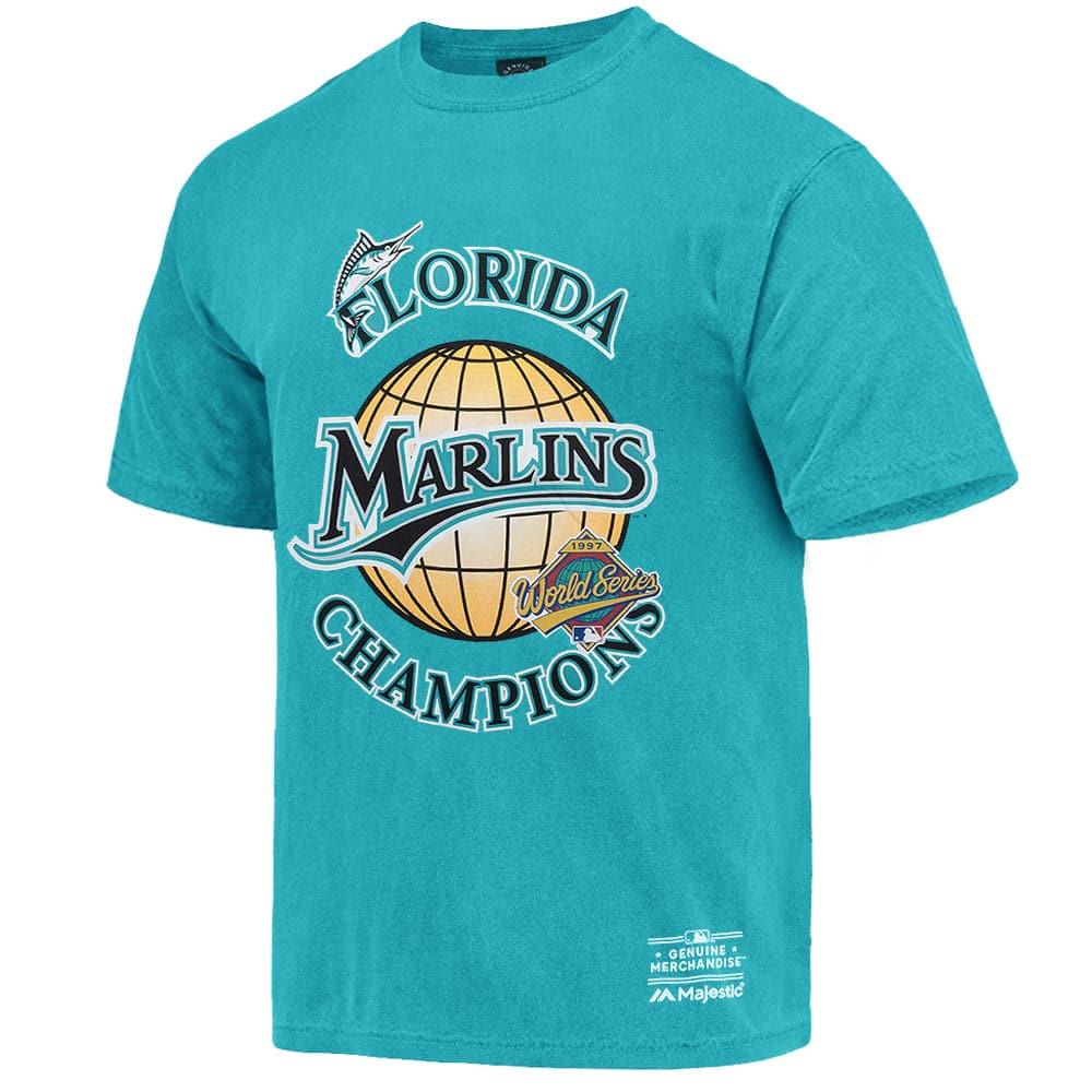 Miami Marlins MLB 97 World Series Champs Vintage T-Shirt - Faded Teal