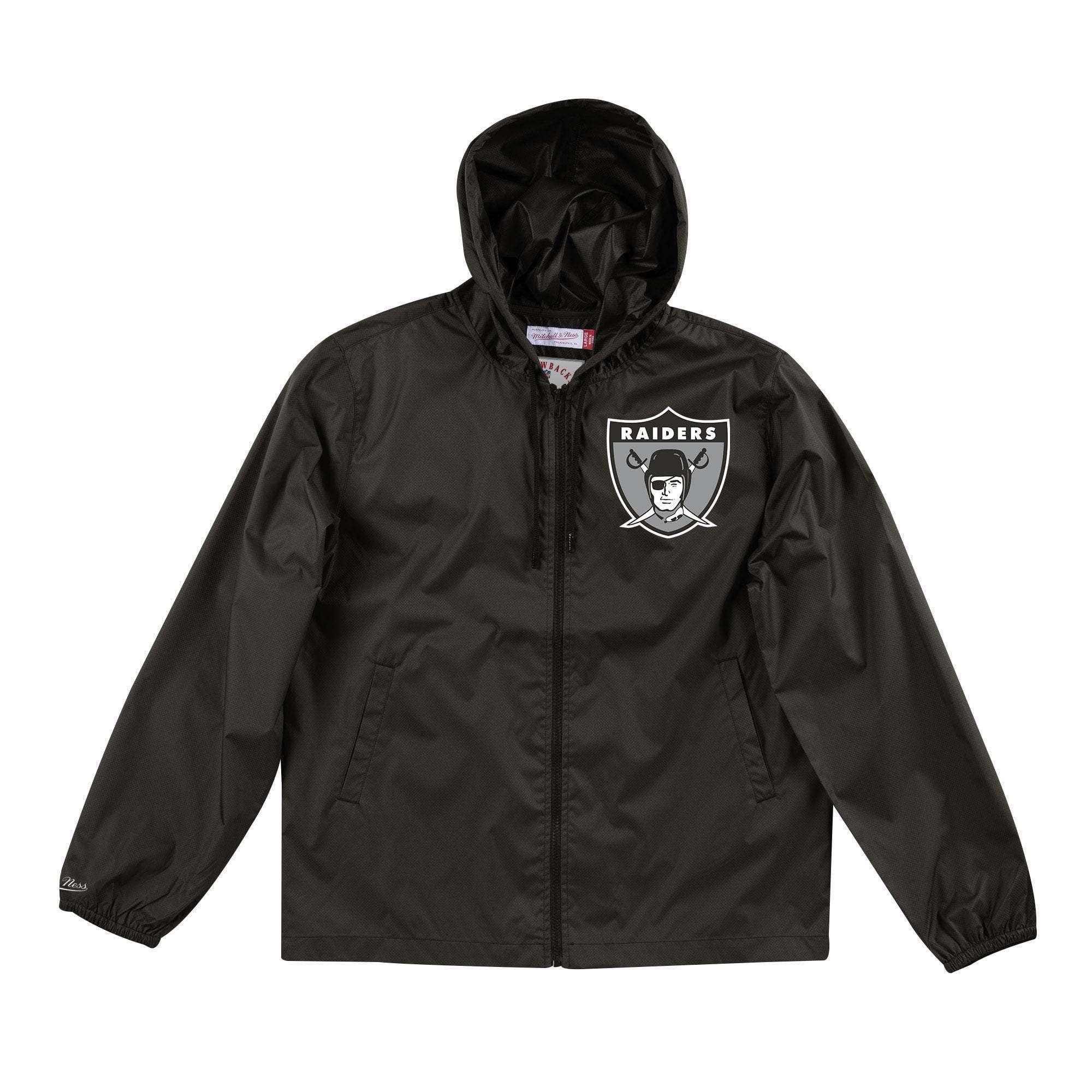 Oakland Raiders Mitchell & Ness NFL Team Captain Windbreaker Jacket - Black