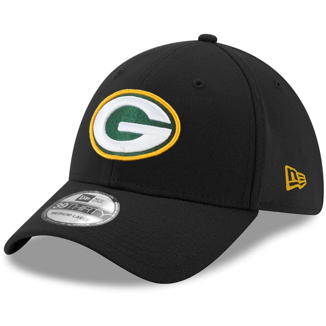 Green Bay Packers New Era NFL Team 39THIRTY Stretch Fit Hat - Black