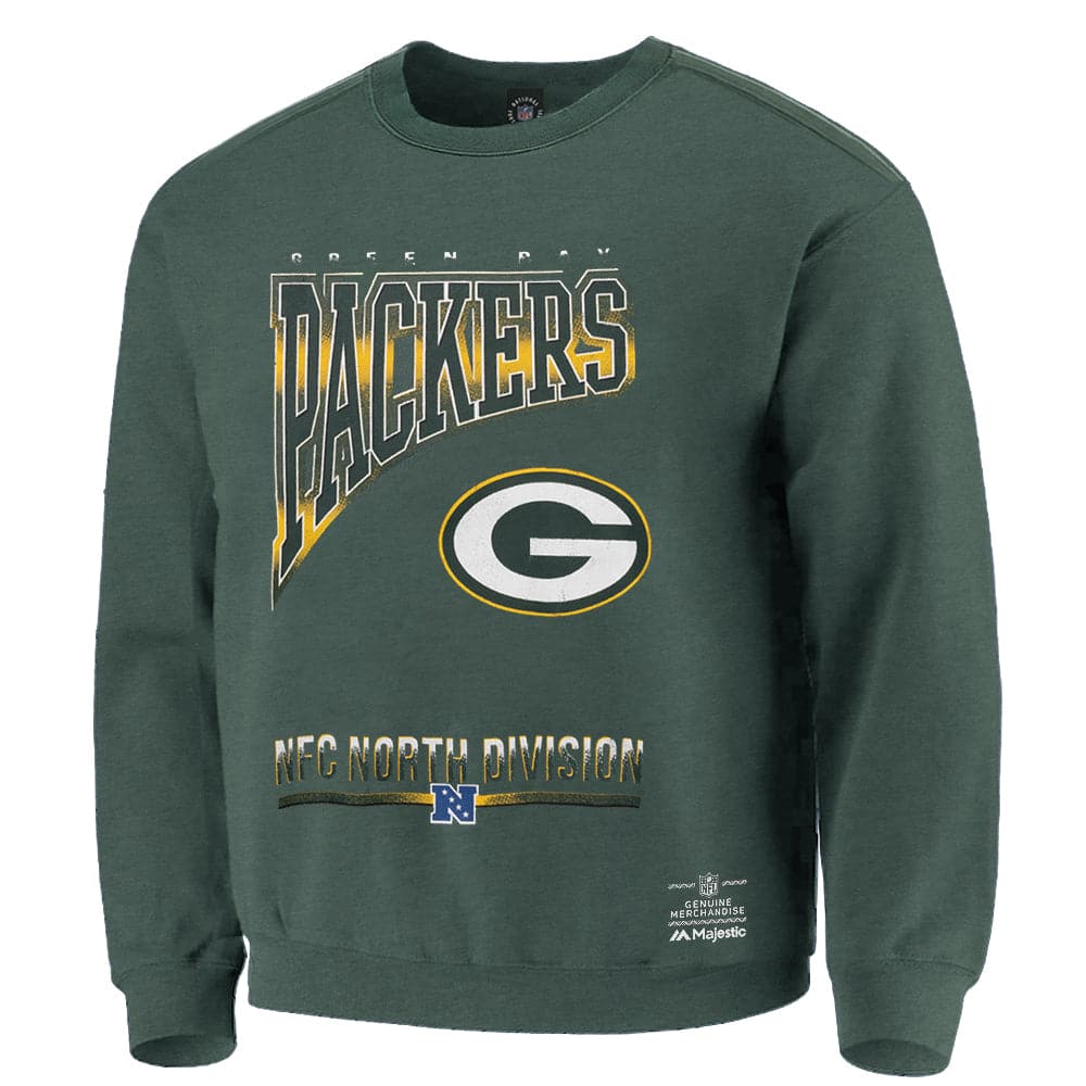 Green Bay Packers NFL Arch Rise Vintage Crew Jumper - Faded Green