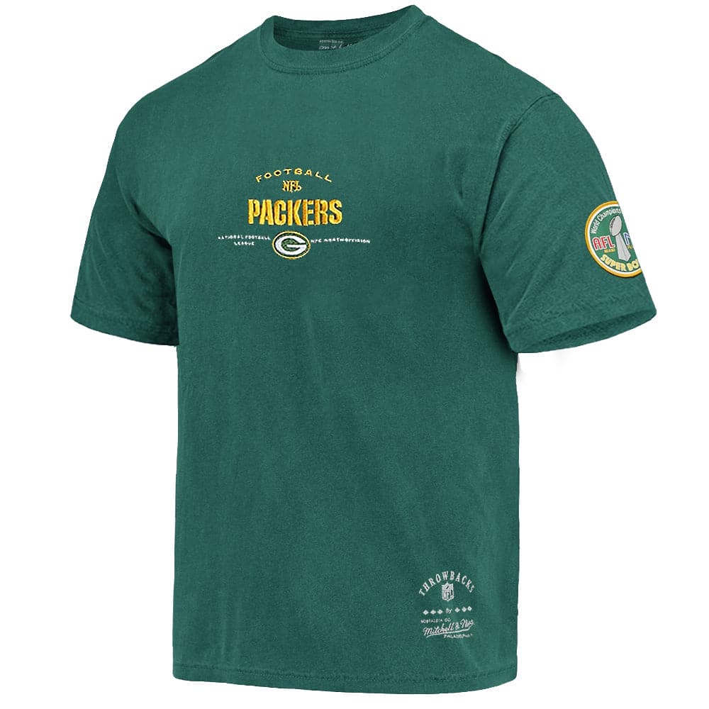 Green Bay Packers NFL Chest Patch Vintage T-Shirt - Faded Green