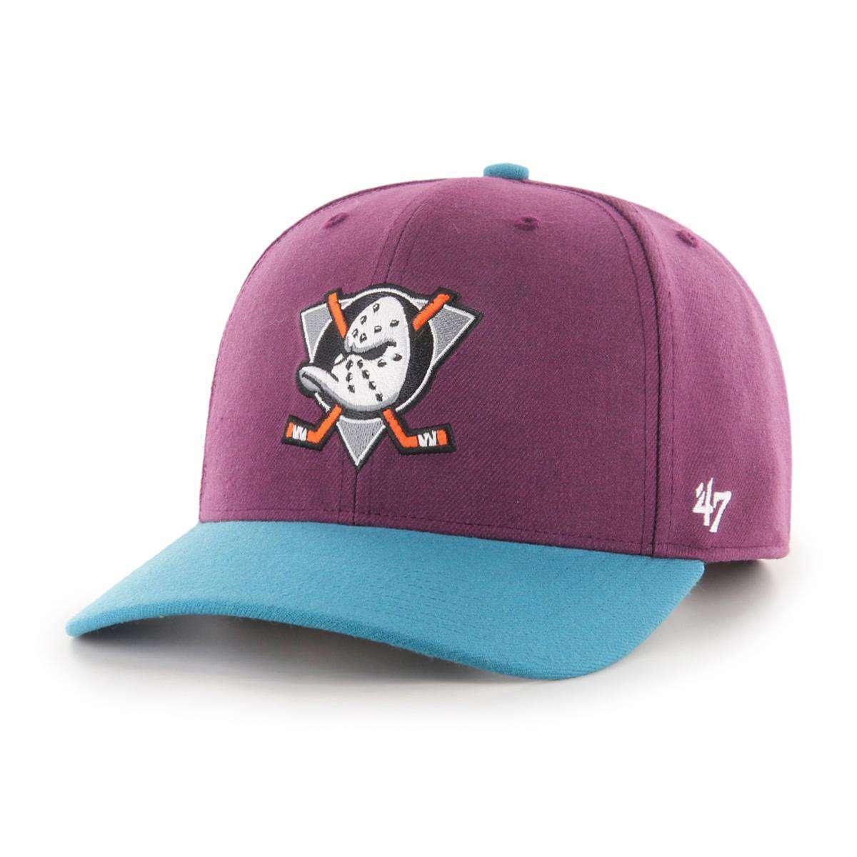 Anaheim Mighty Ducks ‘47 NHL Cold Zone MVP DP Pre-Curved Snapback Hat - Plum