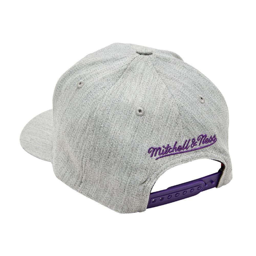 Los Angeles Lakers Mitchell & Ness NBA Team Curve Snapback Hat - Heather Grey