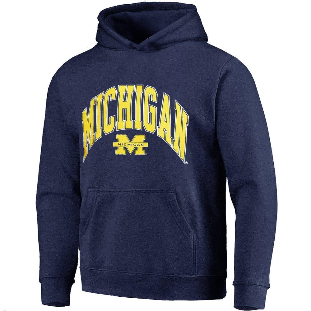 Michigan Wolverines USL NCAA High Arch Vintage Hoodie Jumper - Vintage Navy