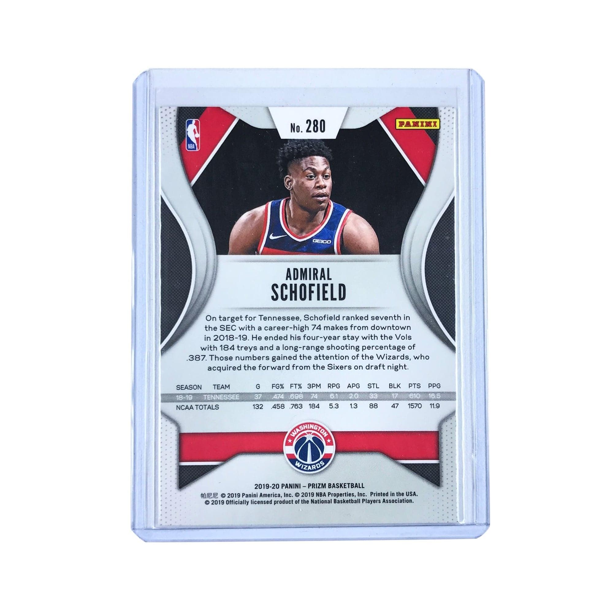 Admiral Schofield Washington Wizards 2019-20 Panini Prizm NBA Rookie Base Card