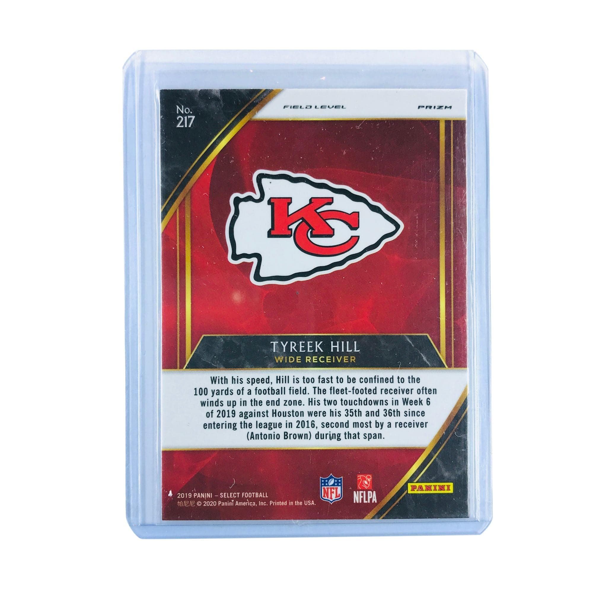 Tyreek Hill Kansas City Chiefs 2019 Panini Select NFL Silver Field Level 217 Card
