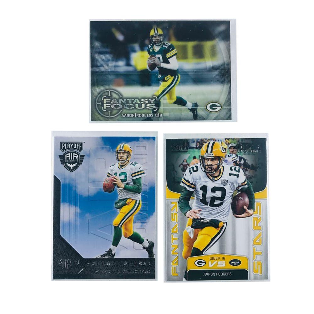 Aaron Rodgers Green Bay Packers Panini + Topps NFL 3 Card Insert Set