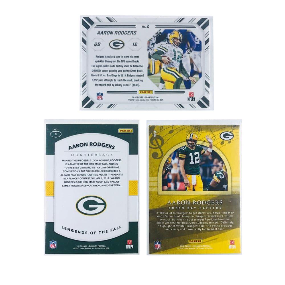 Aaron Rodgers Green Bay Packers Panini NFL 3 Card Insert Set