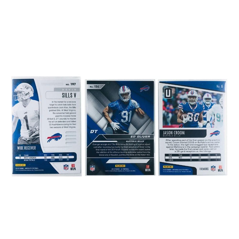 Buffalo Bills Panini NFL 3 Rookie Numbered Parallel Card Set