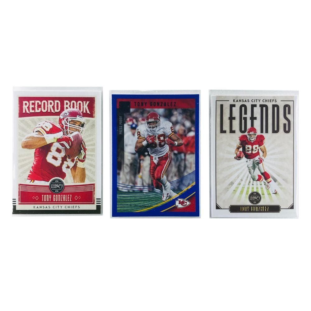 Tony Gonzales Kansas City Chiefs Panini NFL 3 Insert Card Set