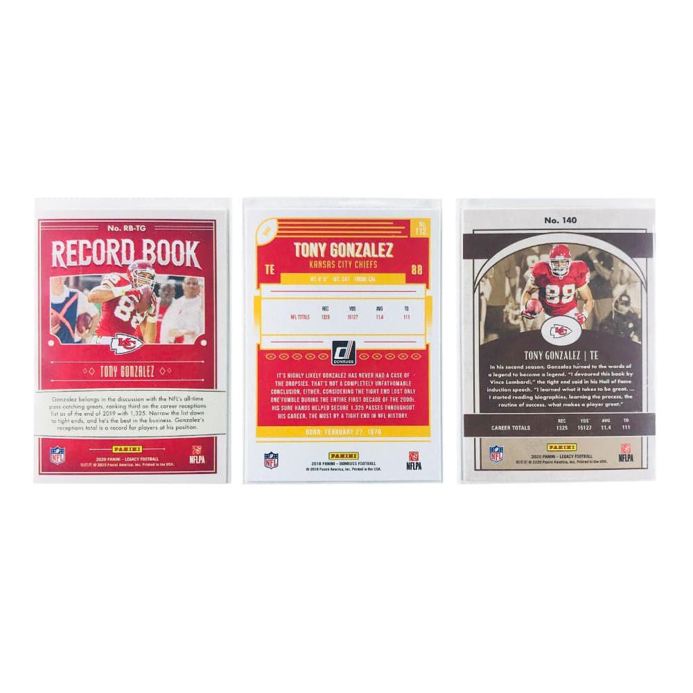 Tony Gonzales Kansas City Chiefs Panini NFL 3 Insert Card Set