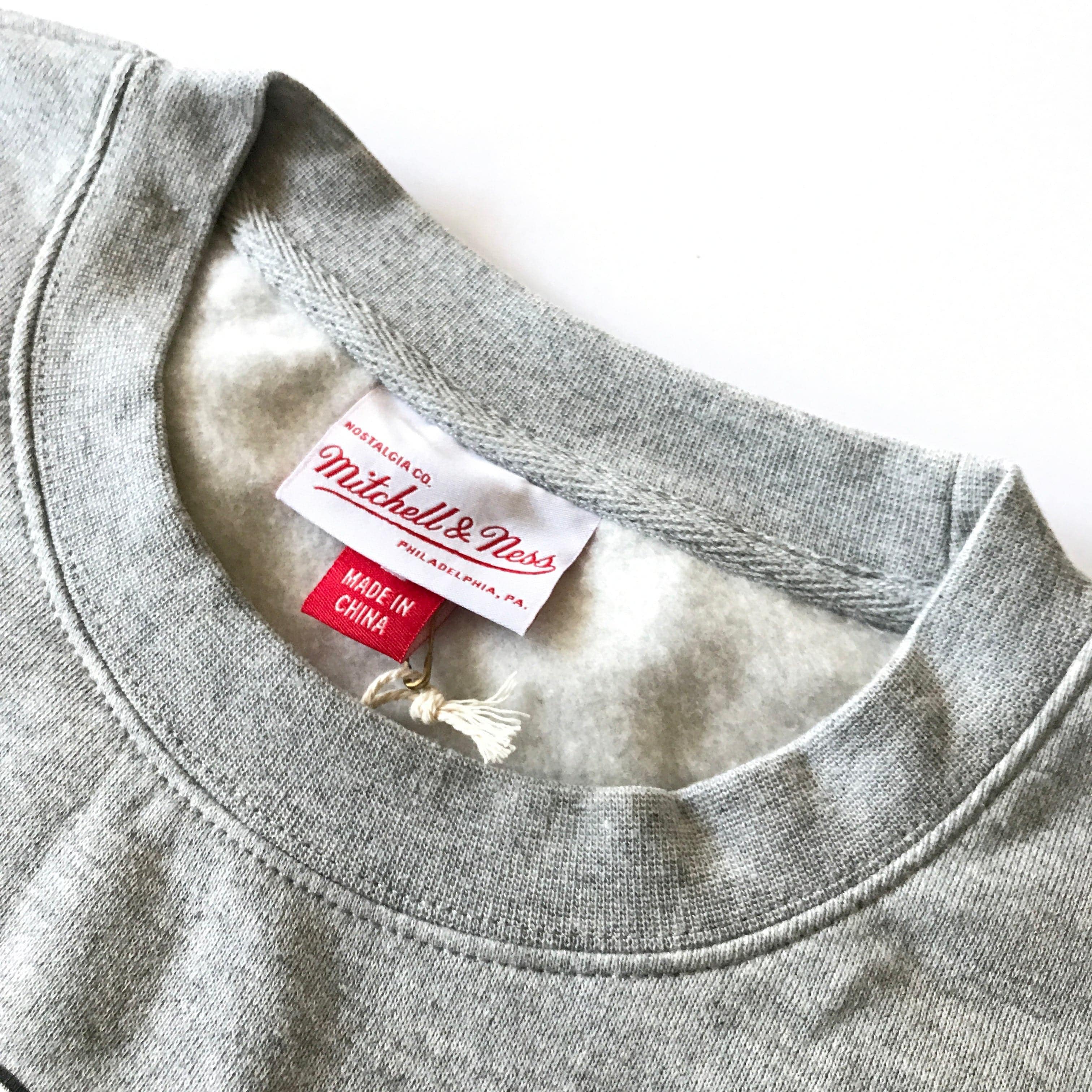 New England Patriots Mitchell & Ness NFL All Over Champs Premium Crew Jumper - Grey