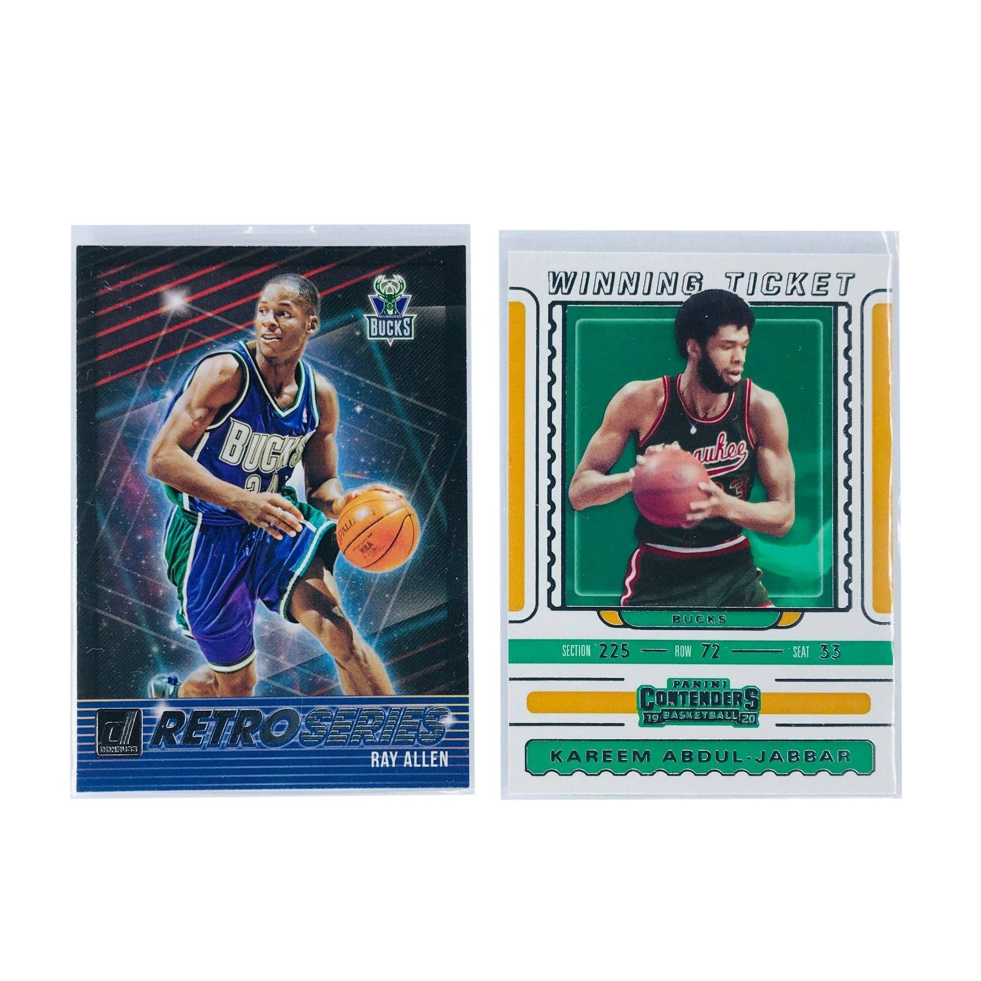 Milwaukee Bucks Panini NBA 2 Retro Legends Insert Card Set