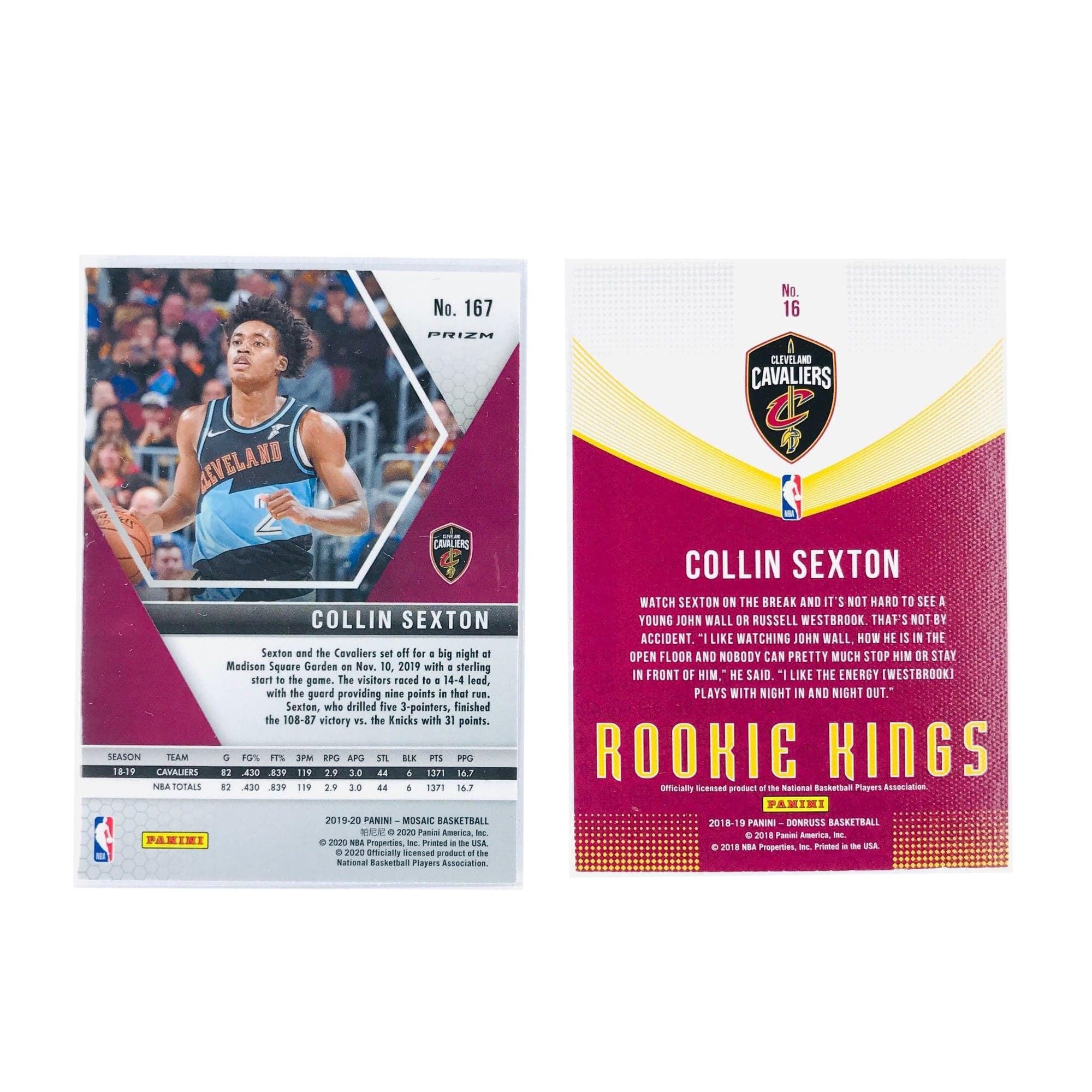 Collin Sexton Cleveland Cavaliers Panini NBA 2 Card Insert/Parallel Set