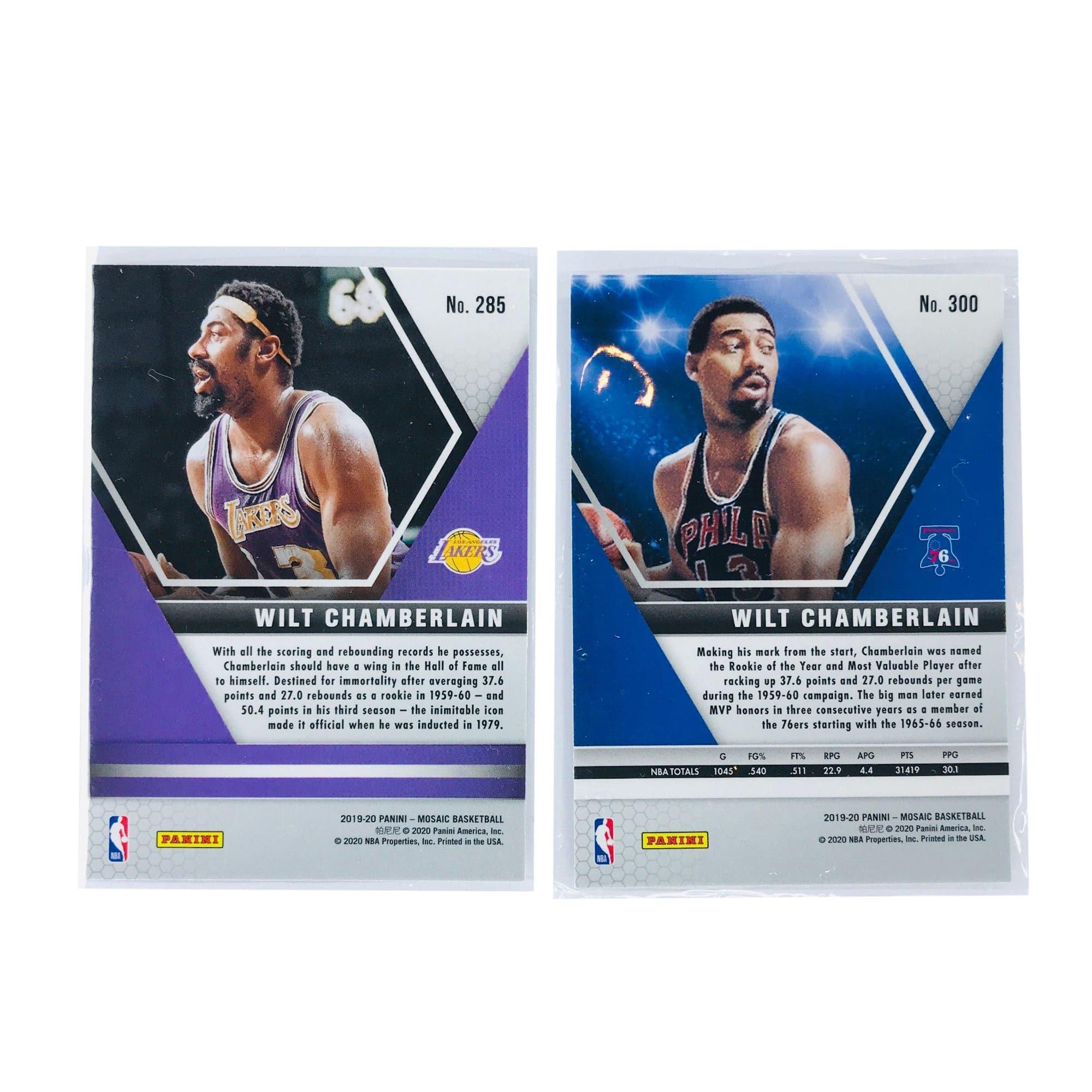 Wilt Chamberlain 19-20 Panini NBA Mosaic 2 Card Insert Set