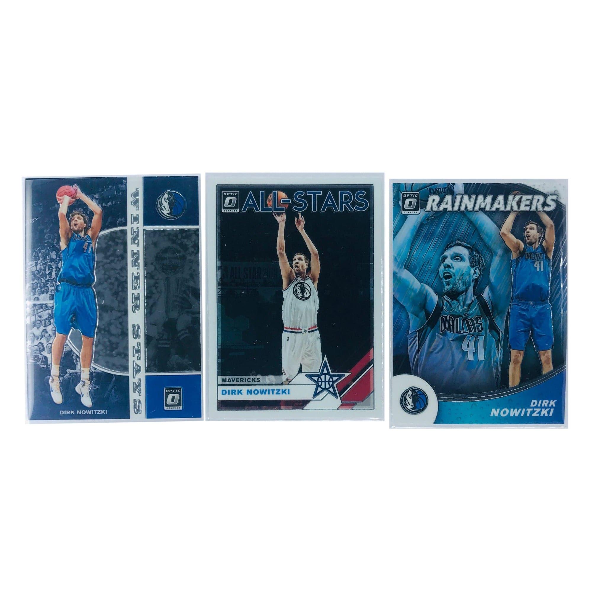 Dirk Nowitzki Dallas Mavericks 2019-20 Panini NBA 3 Card Insert Set