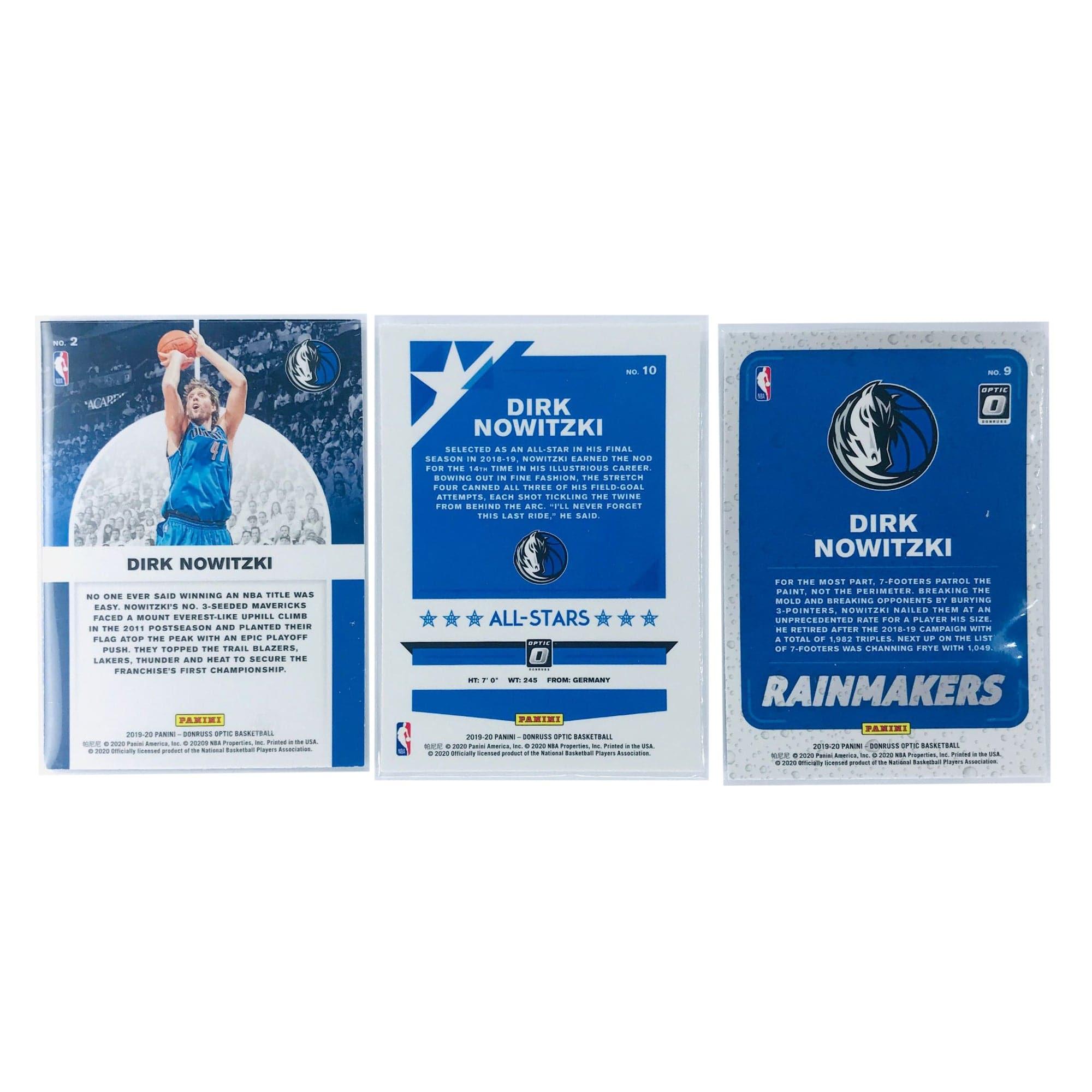 Dirk Nowitzki Dallas Mavericks 2019-20 Panini NBA 3 Card Insert Set