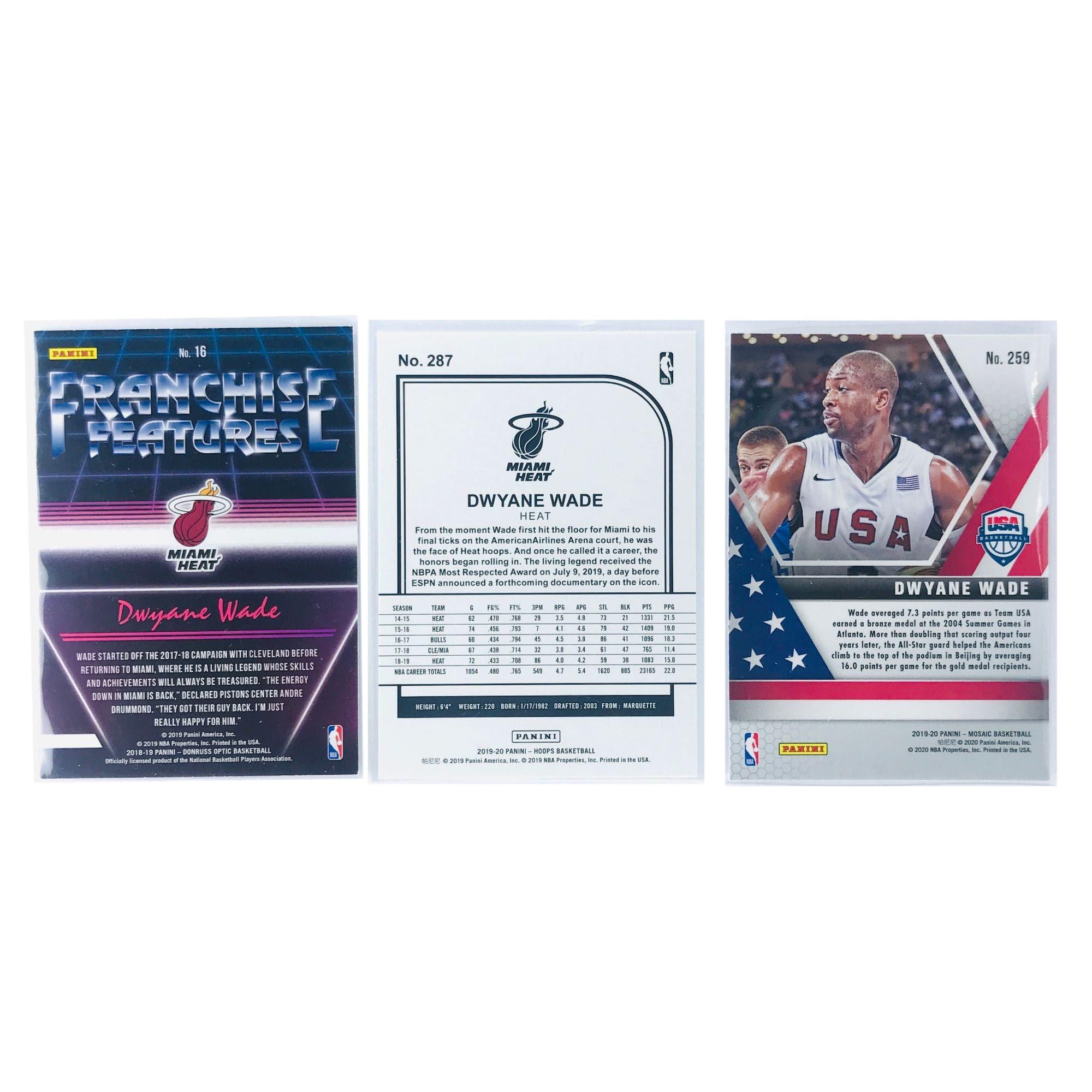 Dwyane Wade Miami Heat Panini NBA 3 Card Insert Set
