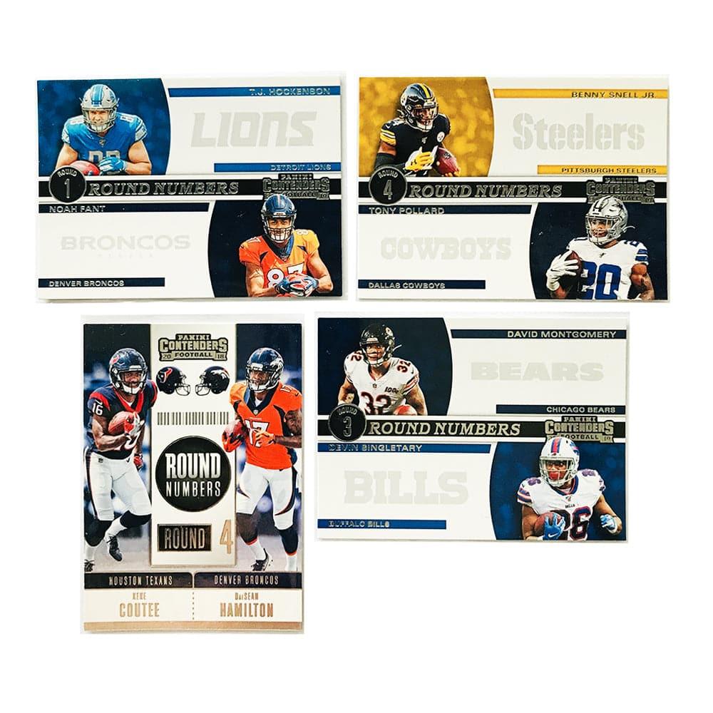 Panini NFL Round Numbers Insert 4 Card Mixed Set