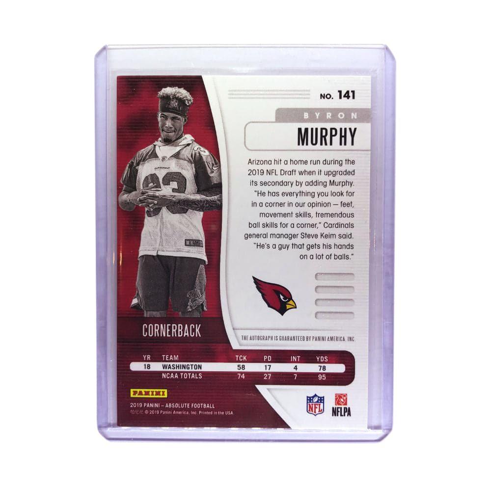Byron Murphy Arizona Cardinals 2019 Panini Absolute NFL Rookie Auto 63/75 Card